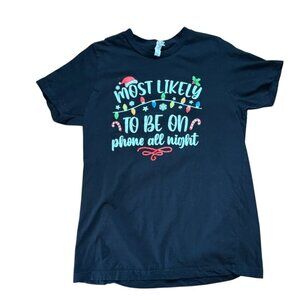 'Most Likely To' Funny Christmas T-shirt-Black-Adult Medium-GUC